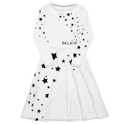 Long sleeve midi Believe dress