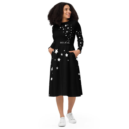 Believe long sleeve midi dress