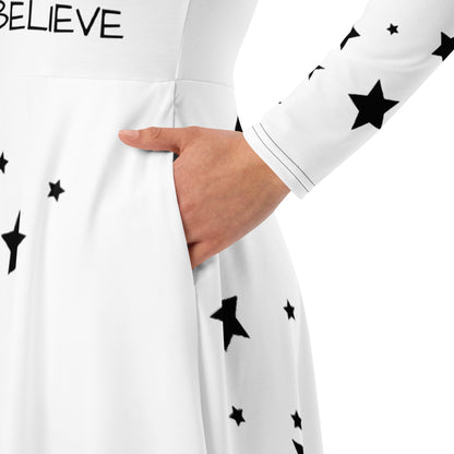 Long sleeve midi Believe dress