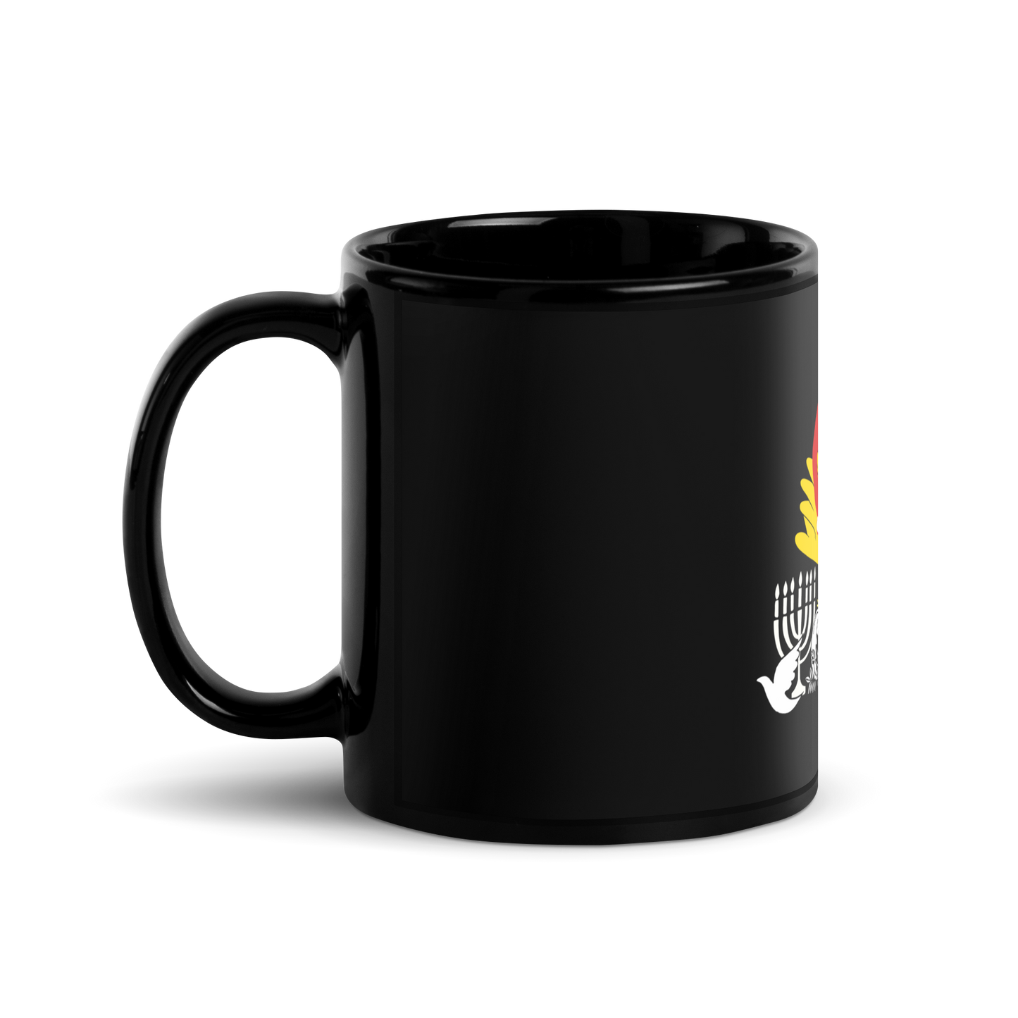 Happy Flocking Everything Black Glossy Mug