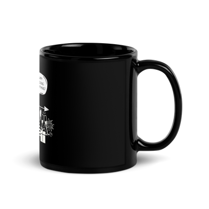 Happy Flocking Everything Black Glossy Mug