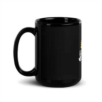 Happy Flocking Everything Black Glossy Mug