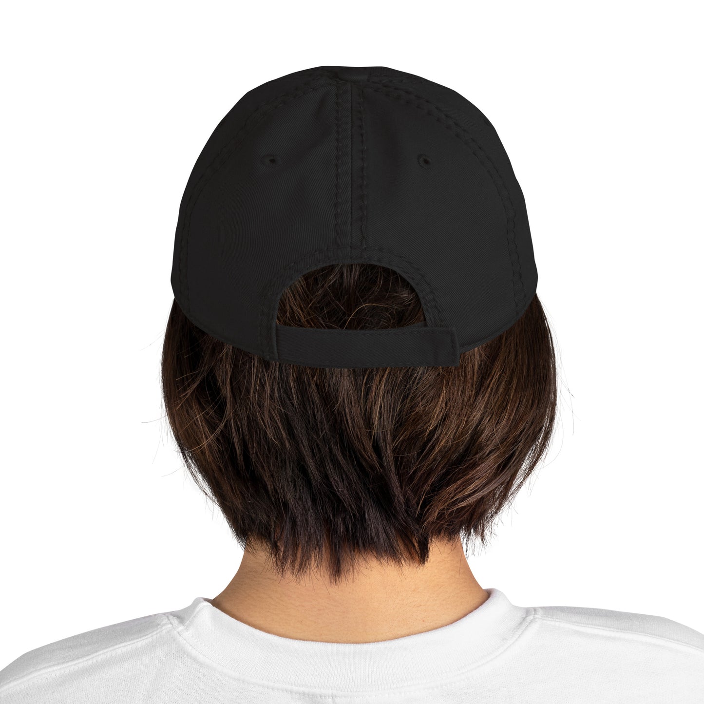 Snap the flock out of it! Distressed Hat (white font)