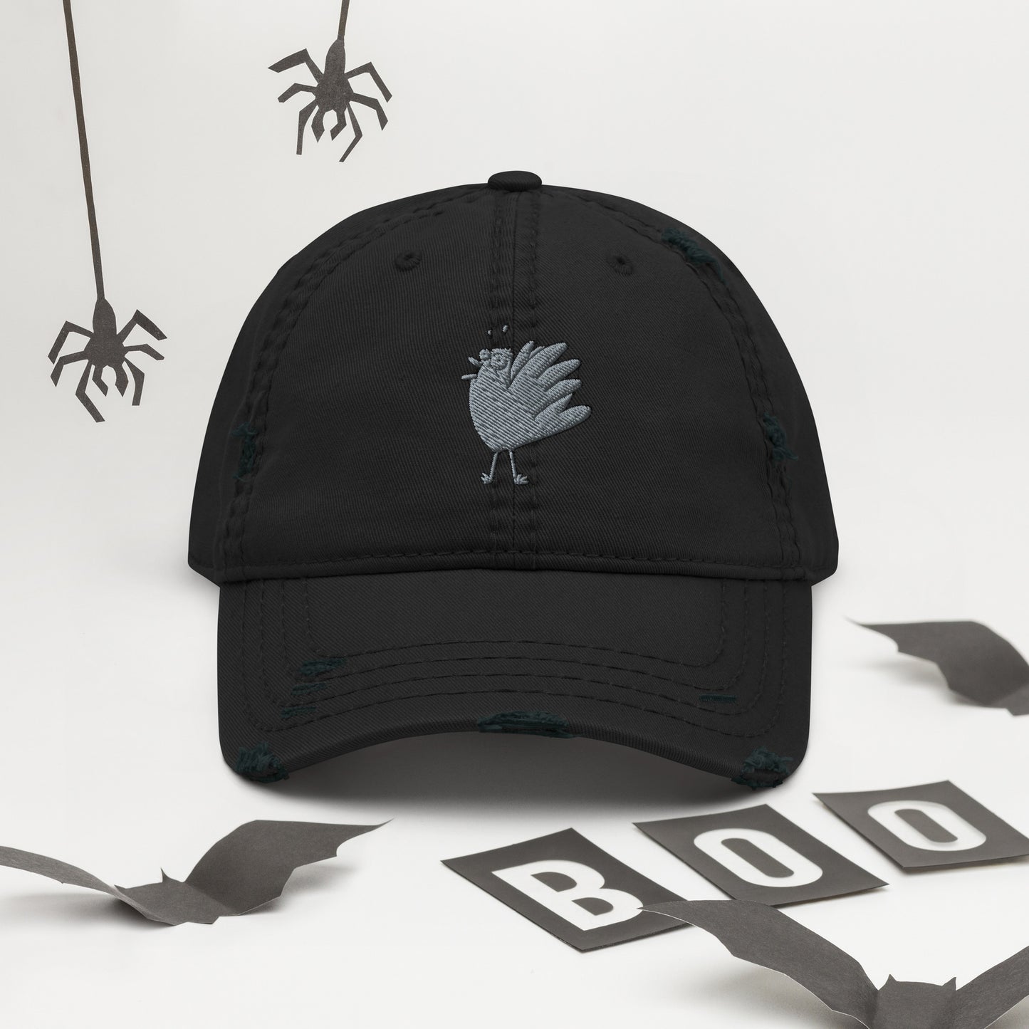 A Flocking Wise Bird! Distressed Hat (gray logo)