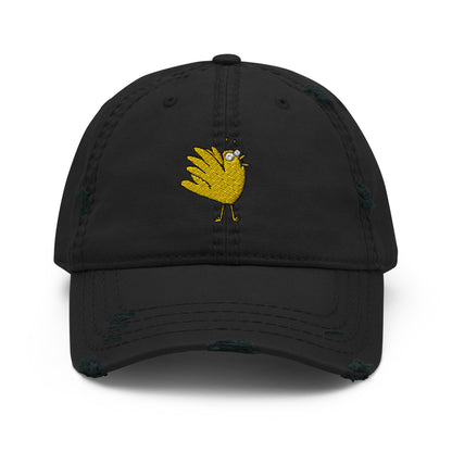 A Flocking Wise Bird Distressed Hat Logo (yellow)