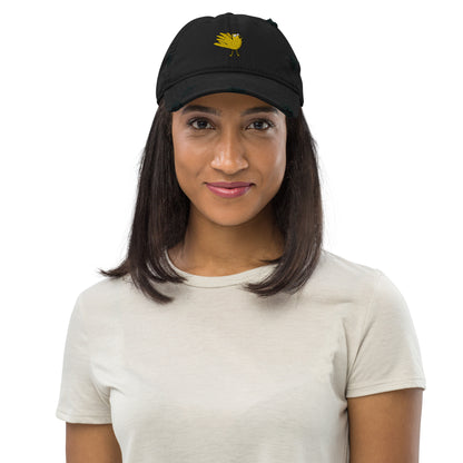 A Flocking Wise Bird Distressed Hat Logo (yellow)