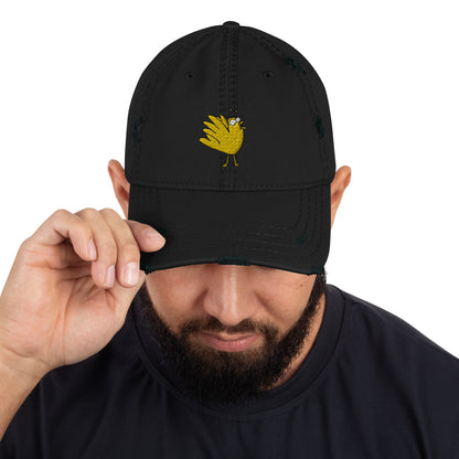 A Flocking Wise Bird Distressed Hat Logo (yellow)