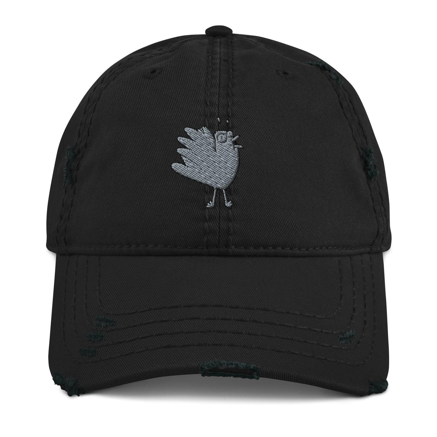 A Flocking Wise Bird Logo! Distressed Hat (gray logo right)