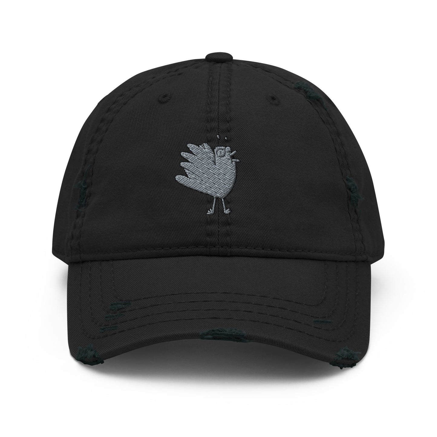 A Flocking Wise Bird Logo! Distressed Hat (gray logo right)