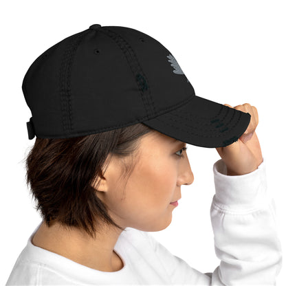 A Flocking Wise Bird Logo! Distressed Hat (gray logo right)