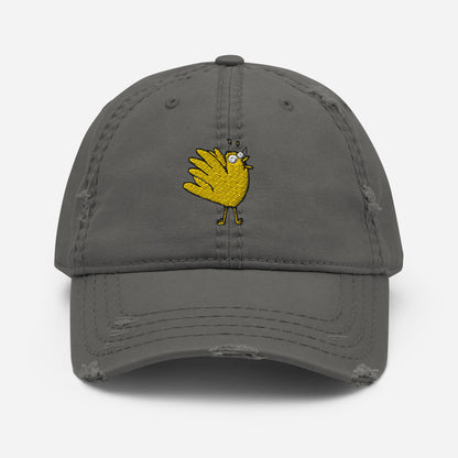 A Flocking Wise Bird Distressed Hat Logo (yellow)