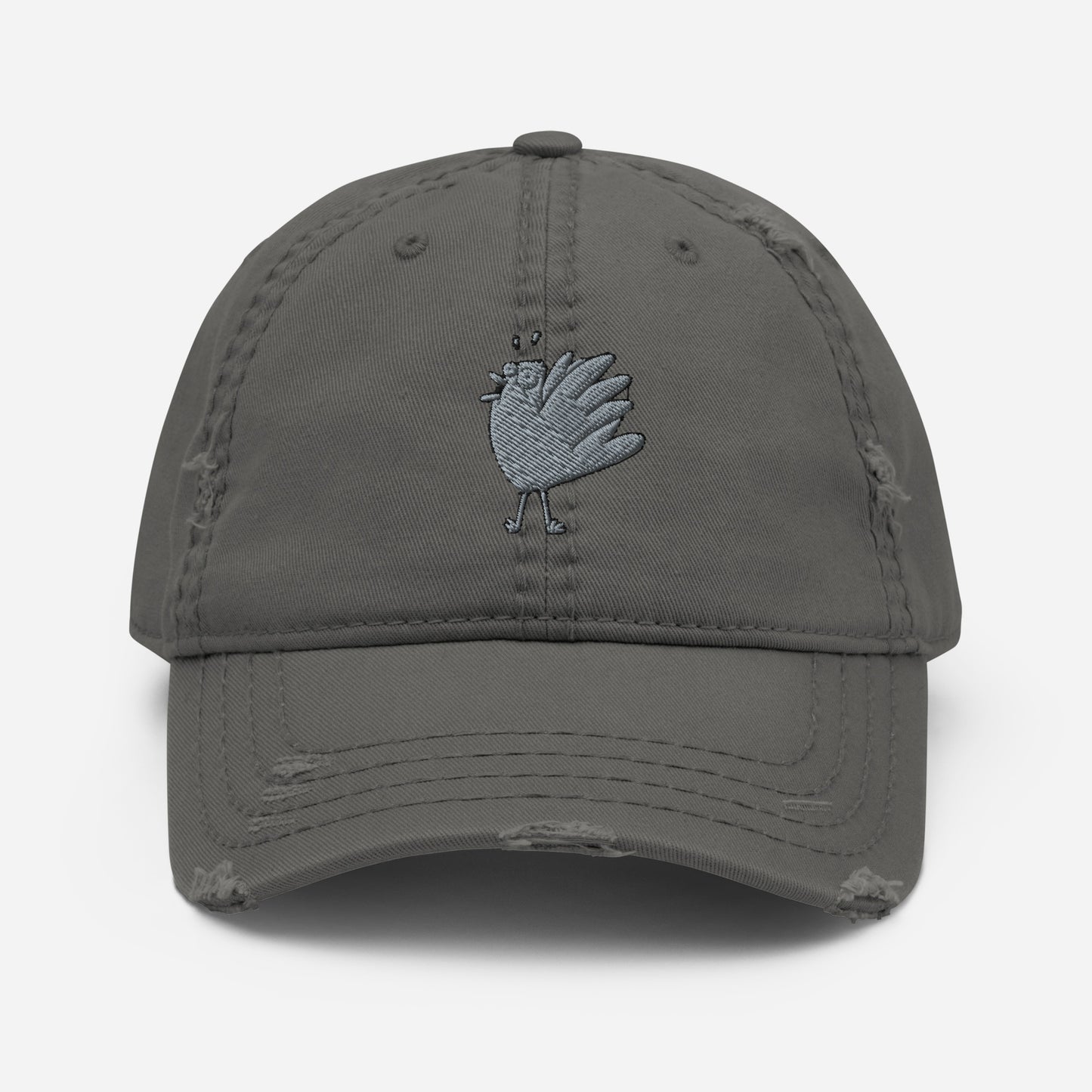 A Flocking Wise Bird! Distressed Hat (gray logo)