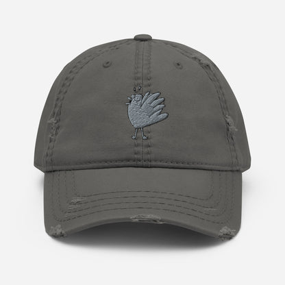 A Flocking Wise Bird! Distressed Hat (gray logo)