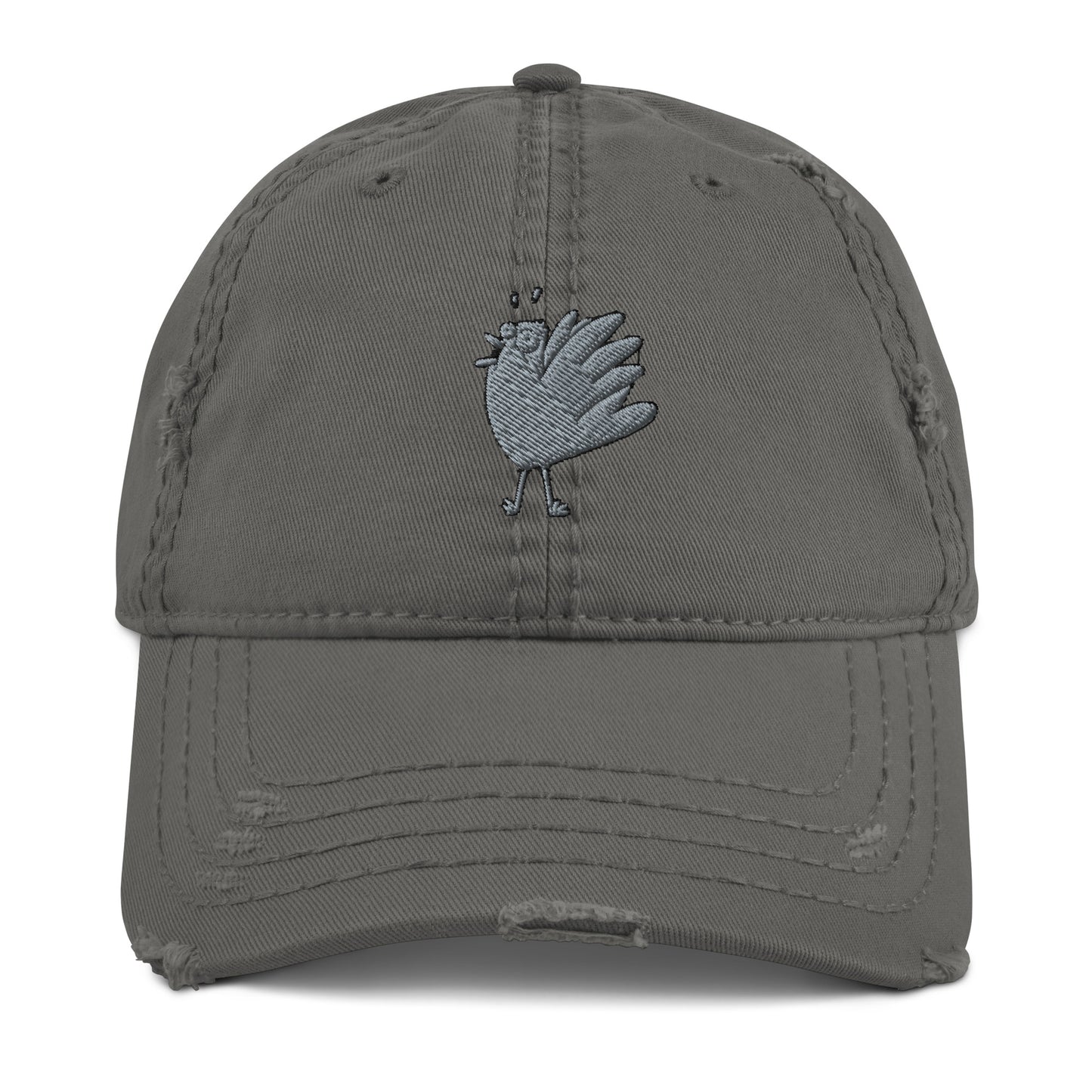 A Flocking Wise Bird! Distressed Hat (gray logo)