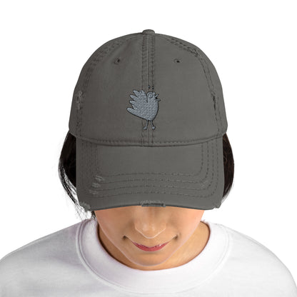 A Flocking Wise Bird Logo! Distressed Hat (gray logo right)