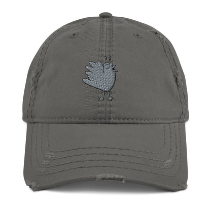 A Flocking Wise Bird Logo! Distressed Hat (gray logo right)