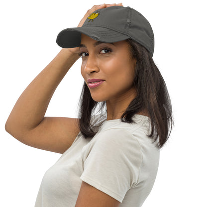 A Flocking Wise Bird Distressed Hat Logo (yellow)