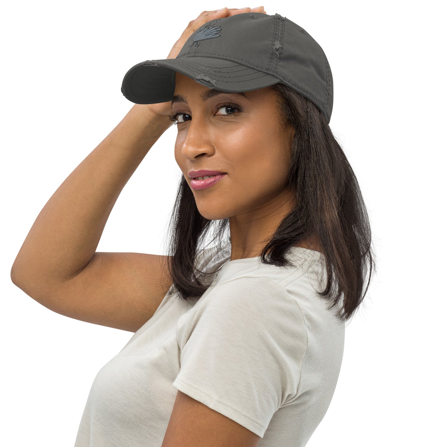 A Flocking Wise Bird! Distressed Hat (gray logo)