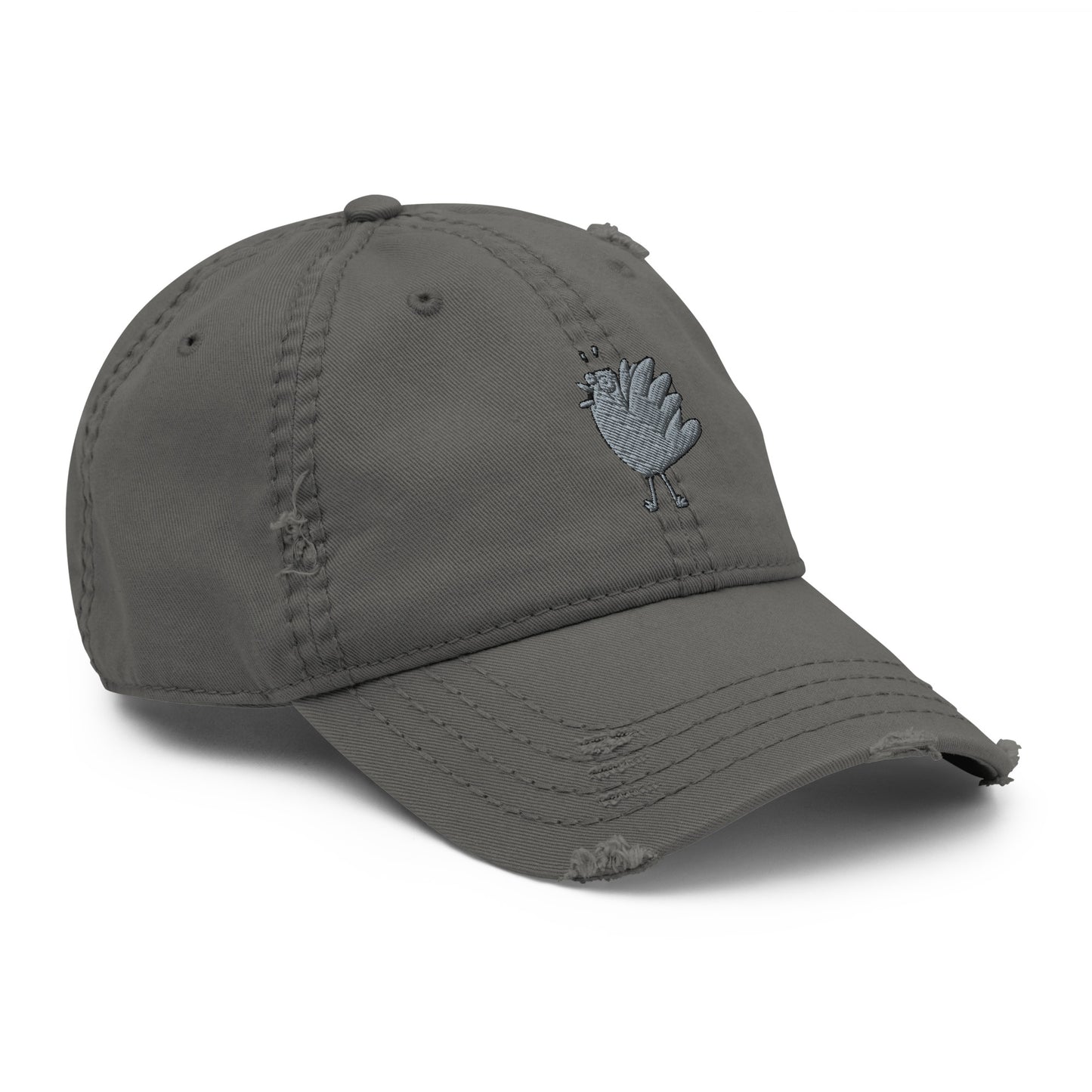 A Flocking Wise Bird! Distressed Hat (gray logo)