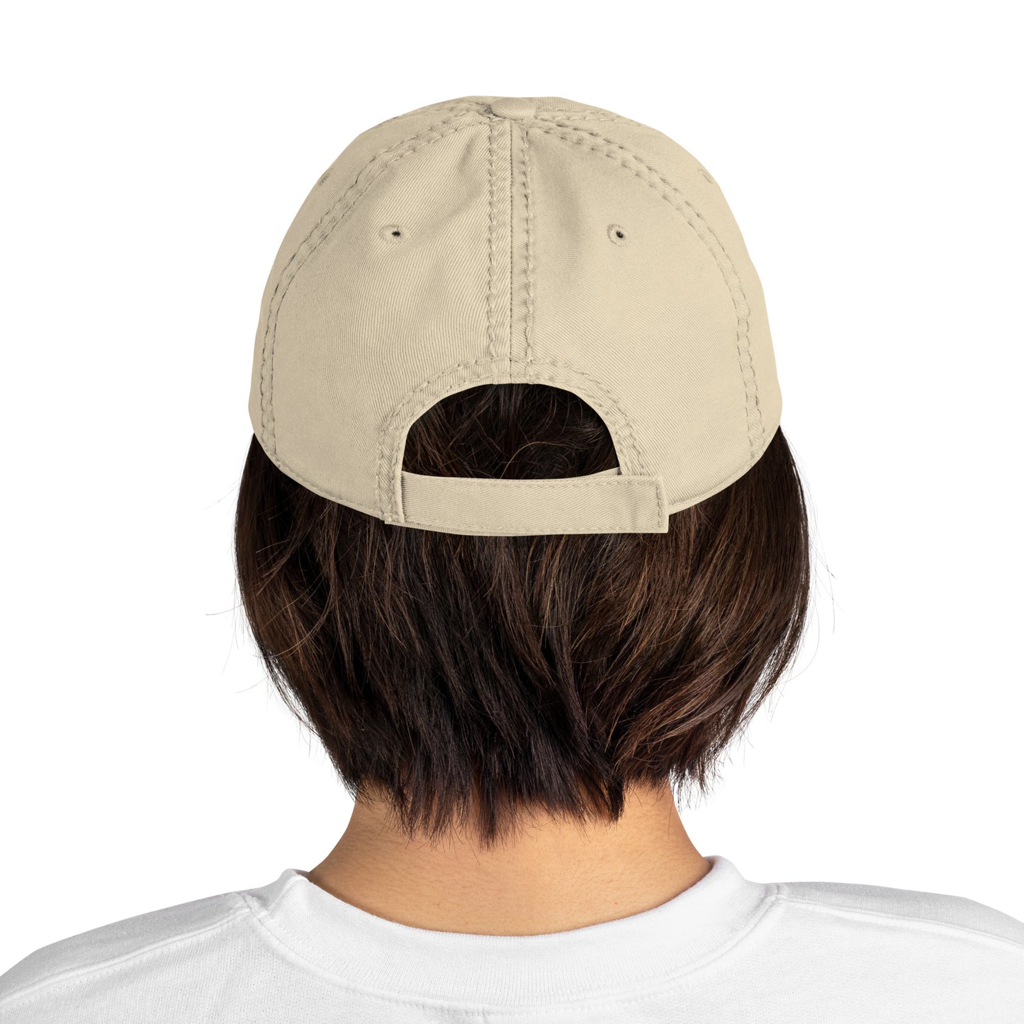 Snap the flock out of it! Distressed Hat (black font)