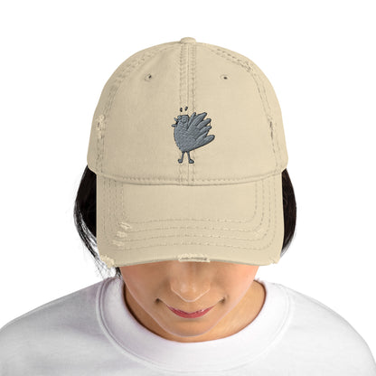 A Flocking Wise Bird! Distressed Hat (gray logo)