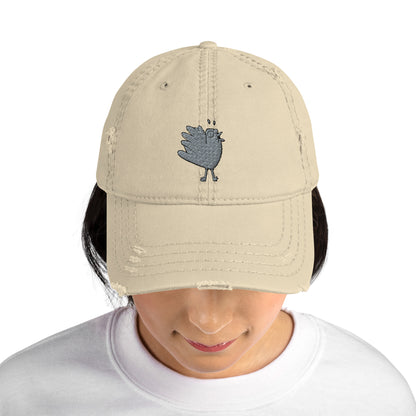 A Flocking Wise Bird Logo! Distressed Hat (gray logo right)