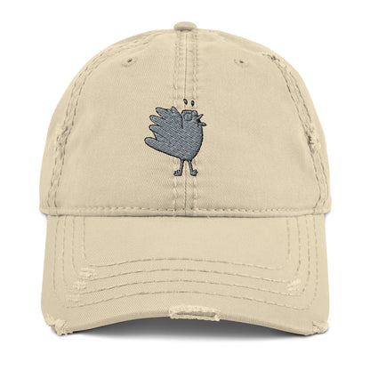 A Flocking Wise Bird Logo! Distressed Hat (gray logo right)