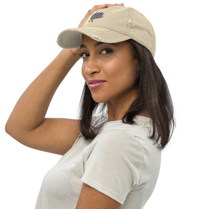 A Flocking Wise Bird! Distressed Hat (gray logo)