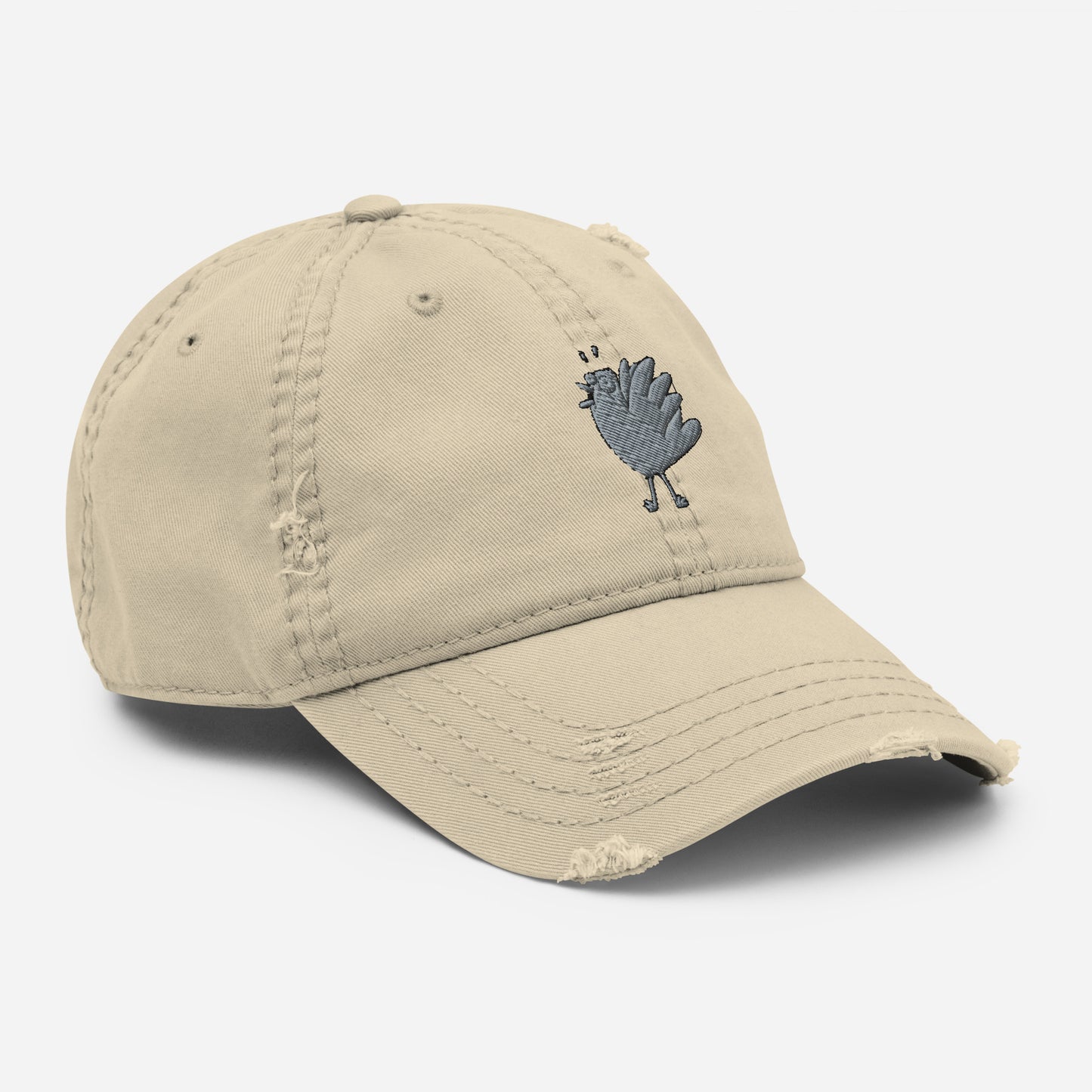 A Flocking Wise Bird! Distressed Hat (gray logo)