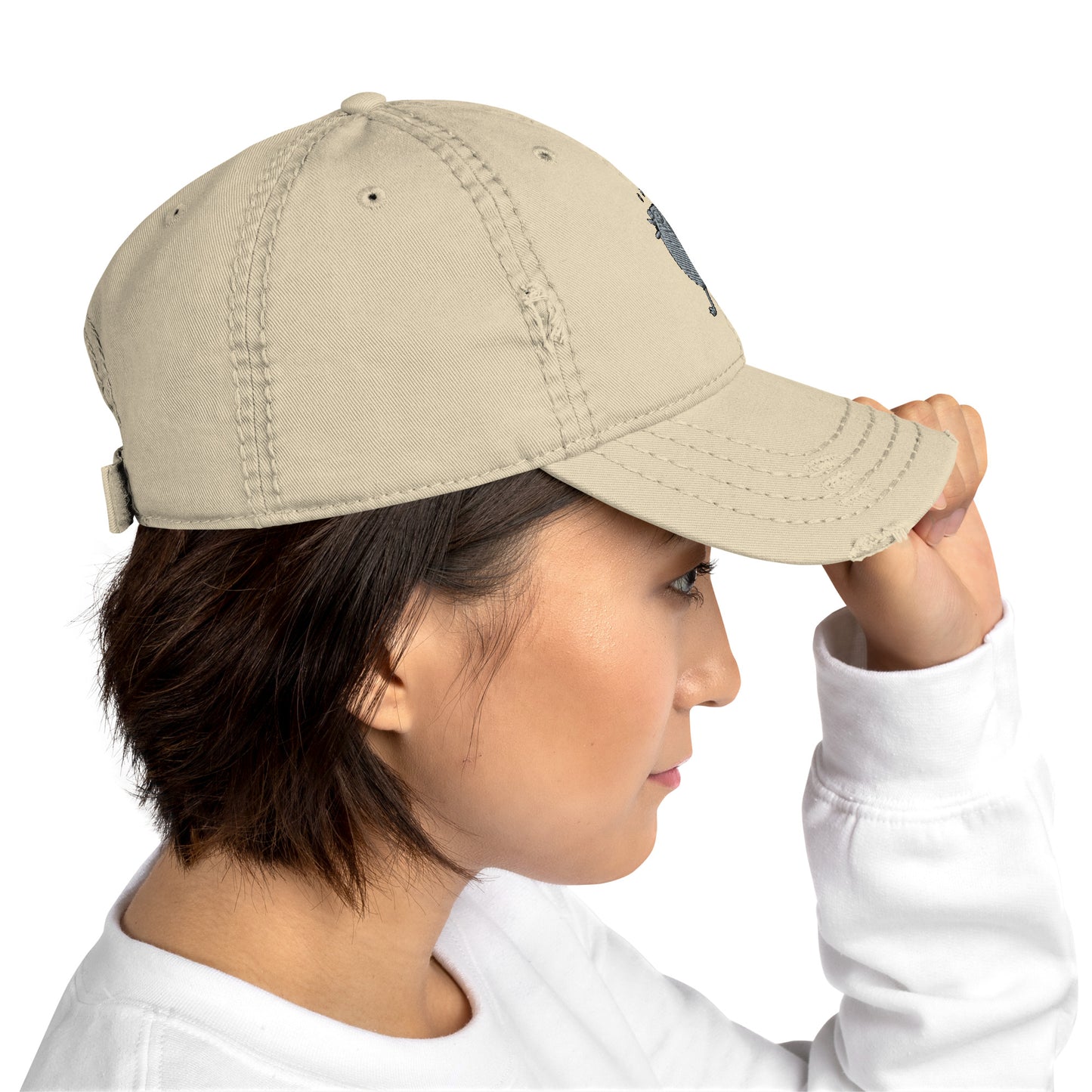 A Flocking Wise Bird! Distressed Hat (gray logo)