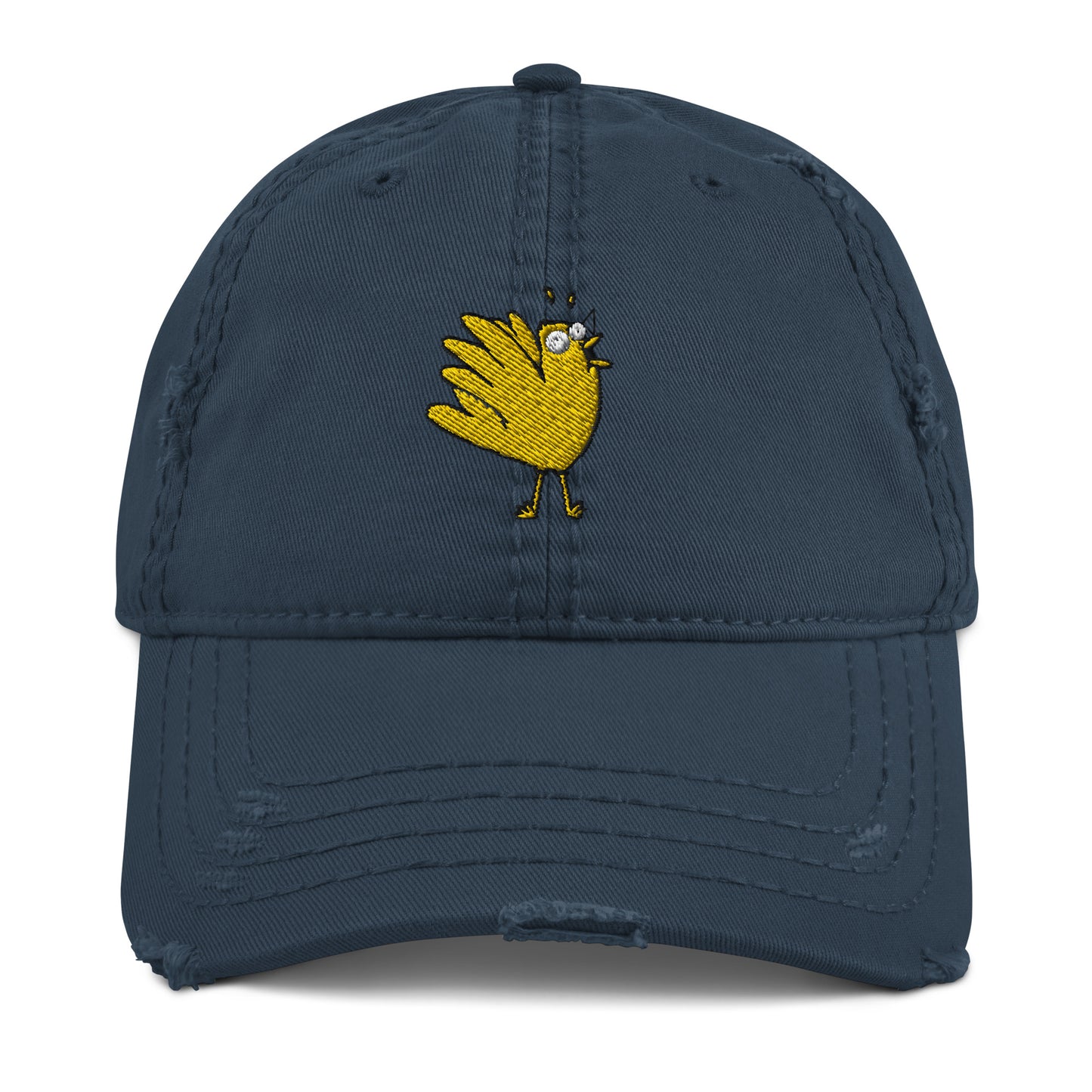 A Flocking Wise Bird Distressed Hat Logo (yellow)