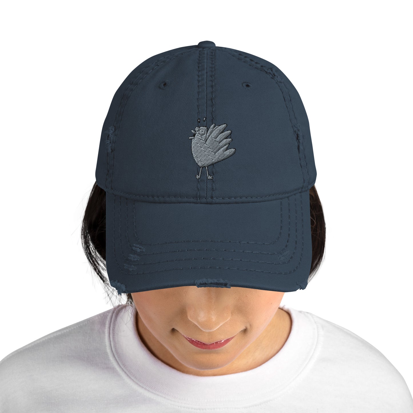 A Flocking Wise Bird! Distressed Hat (gray logo)