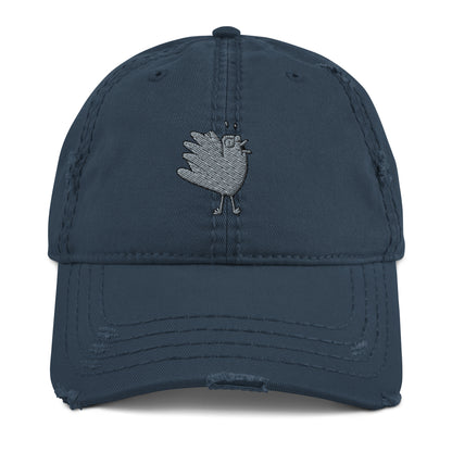 A Flocking Wise Bird Logo! Distressed Hat (gray logo right)