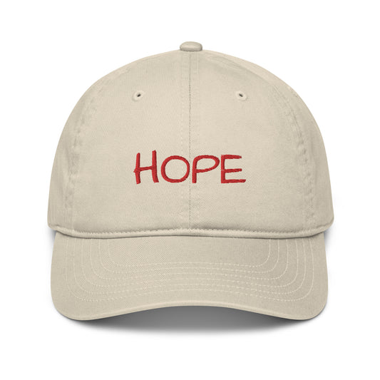 Organic Hope Hat (Red Font)