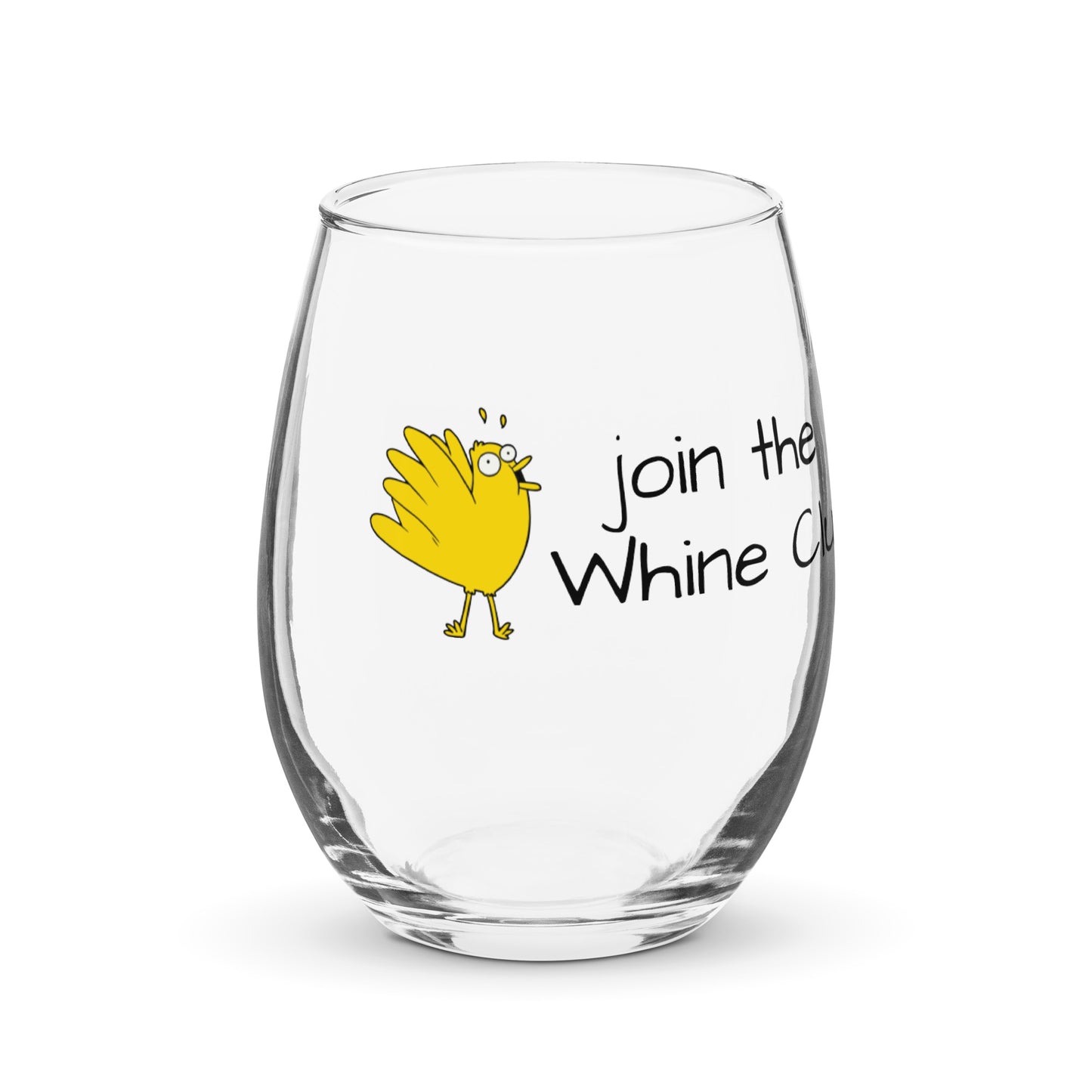 join the Whine Club Stemless wine glass