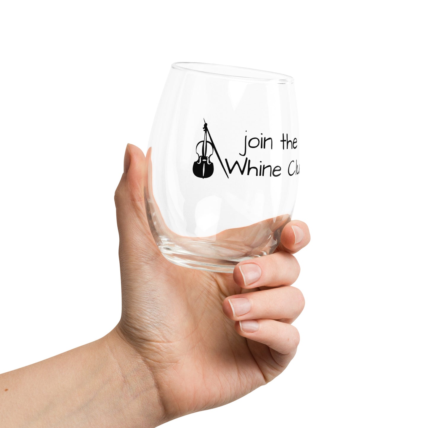 join the Whine Club Stemless wine glass