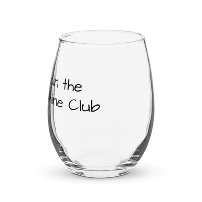 join the Whine Club Stemless wine glass