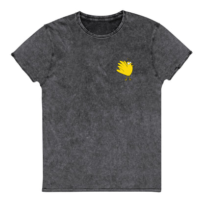 A Flocking Wise Bird Denim T-Shirt (yellow logo)