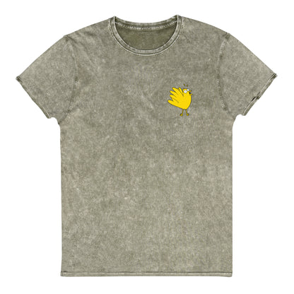 A Flocking Wise Bird Denim T-Shirt (yellow logo)