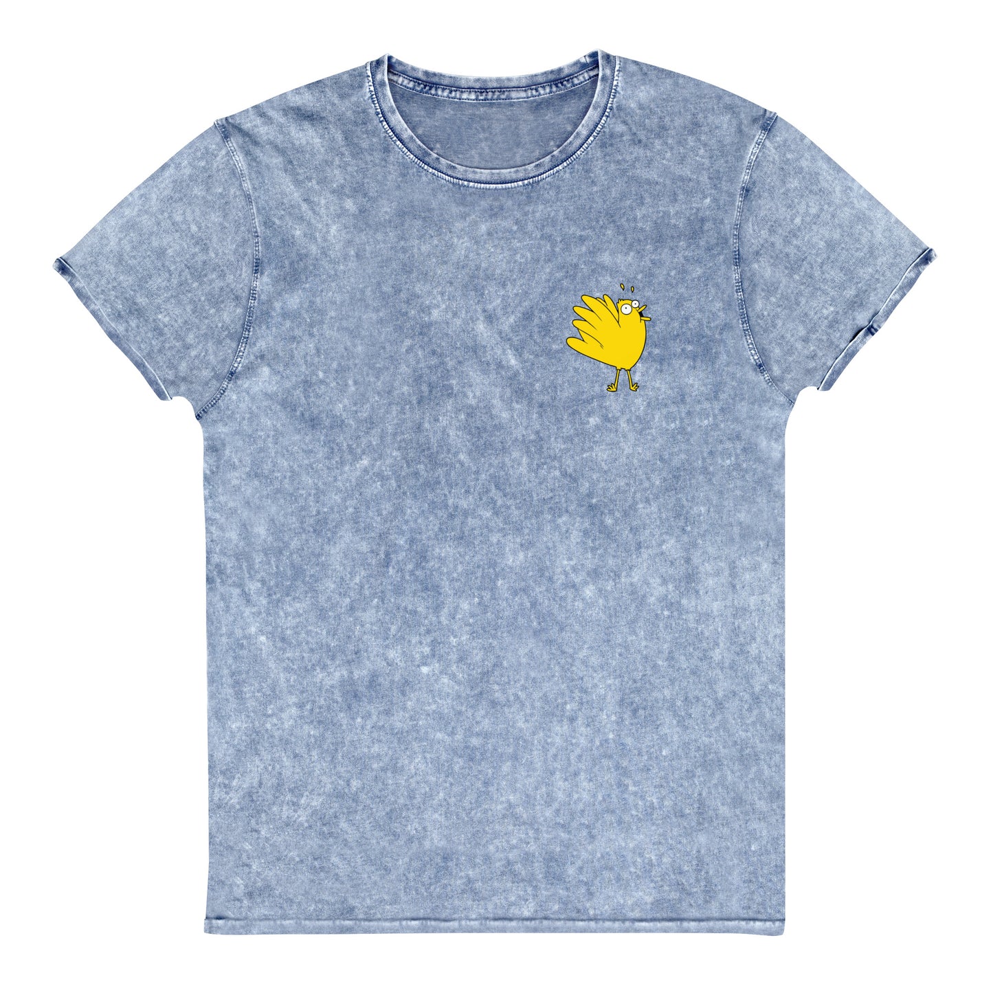 A Flocking Wise Bird Denim T-Shirt (yellow logo)