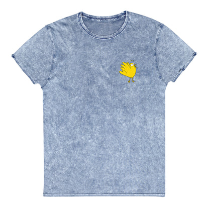 A Flocking Wise Bird Denim T-Shirt (yellow logo)