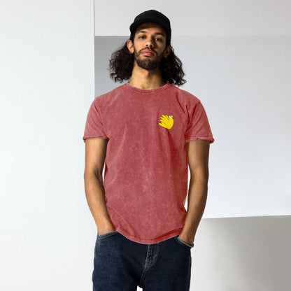 A Flocking Wise Bird Denim T-Shirt (yellow logo)