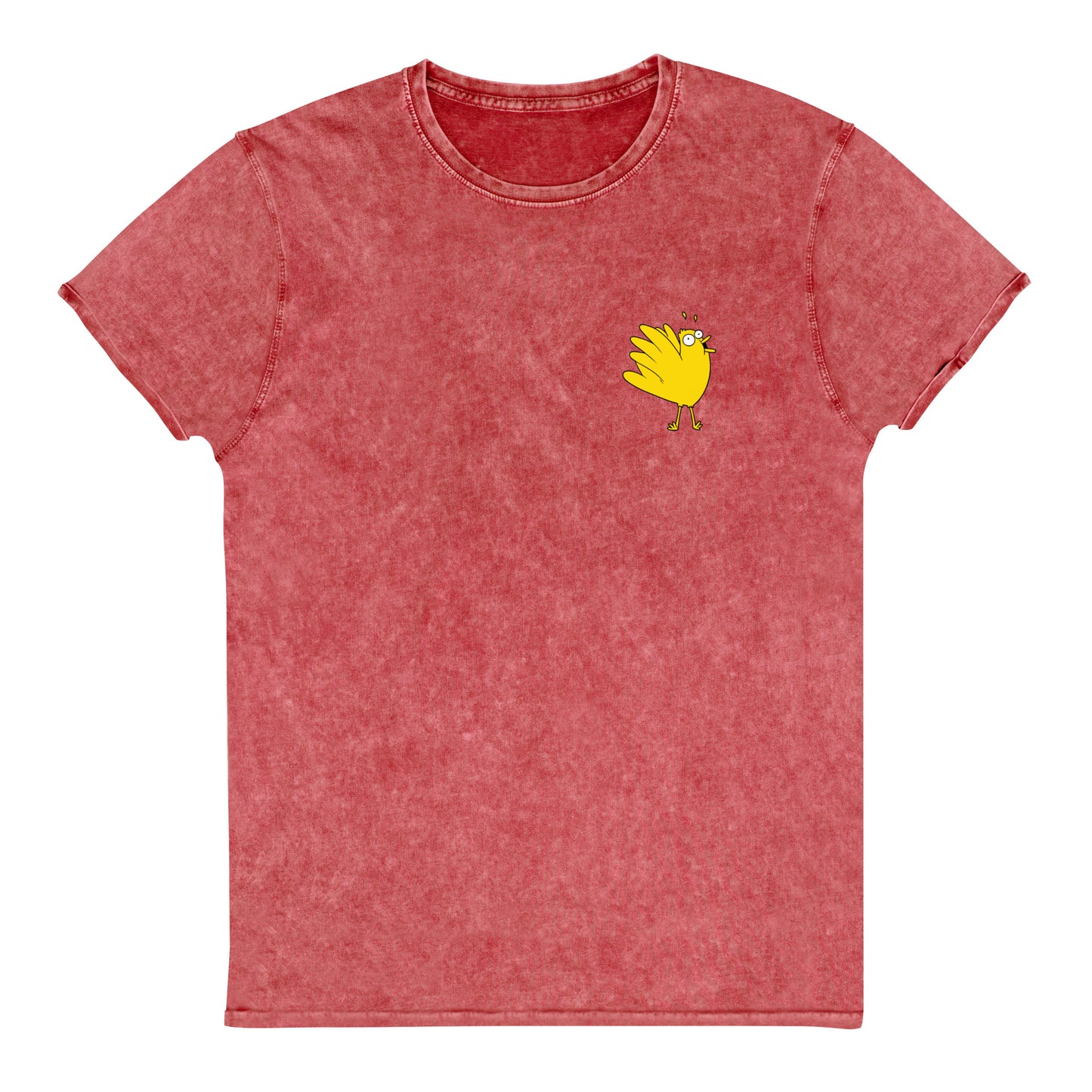 A Flocking Wise Bird Denim T-Shirt (yellow logo)