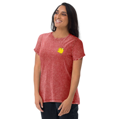 A Flocking Wise Bird Denim T-Shirt (yellow logo)