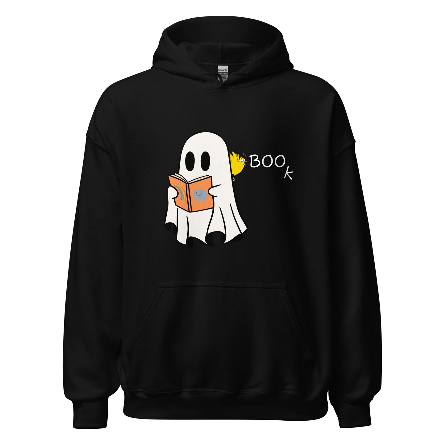 Halloween Boo Book Unisex Hoodie (medium graphic white font)