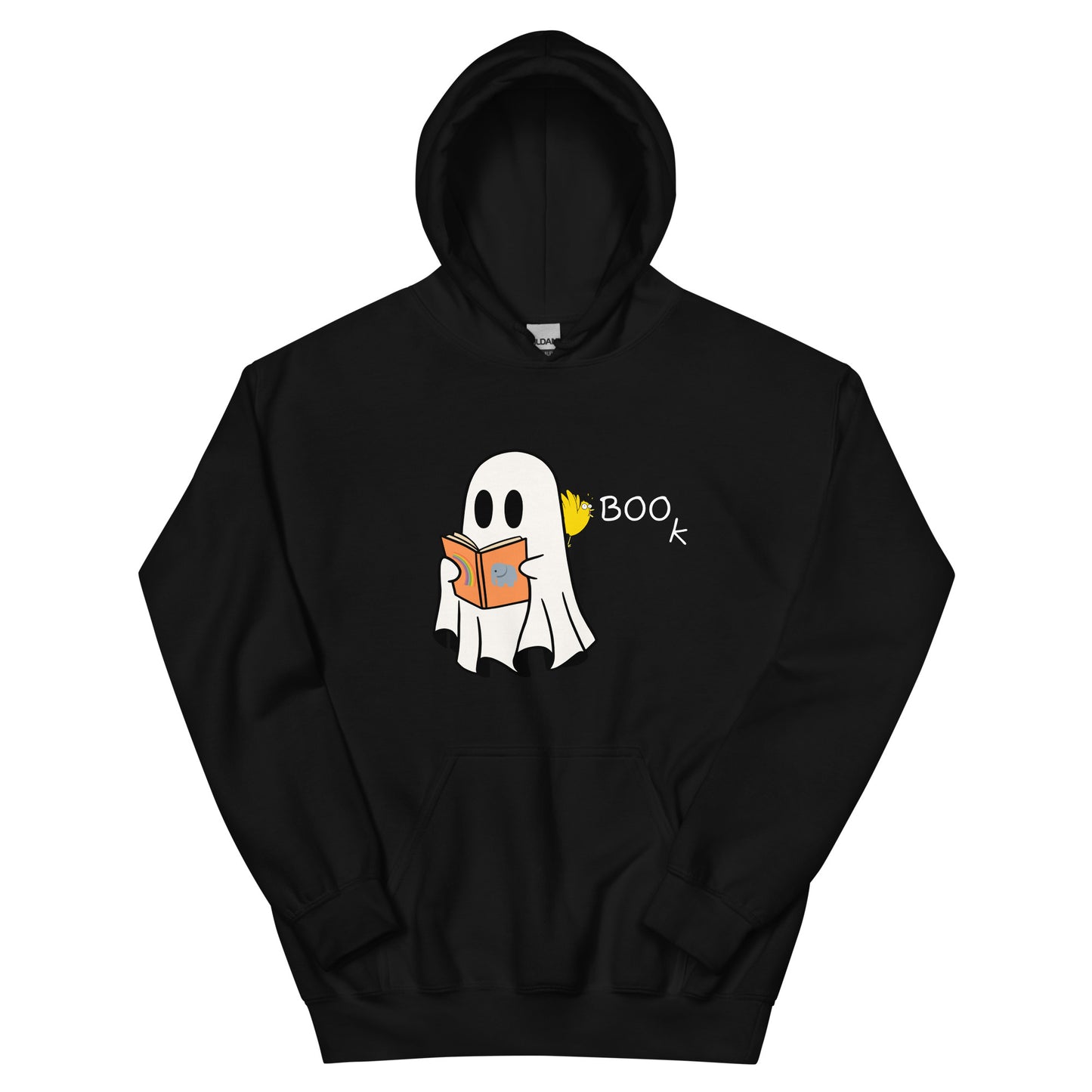 Halloween Boo Book Unisex Hoodie (medium graphic white font)