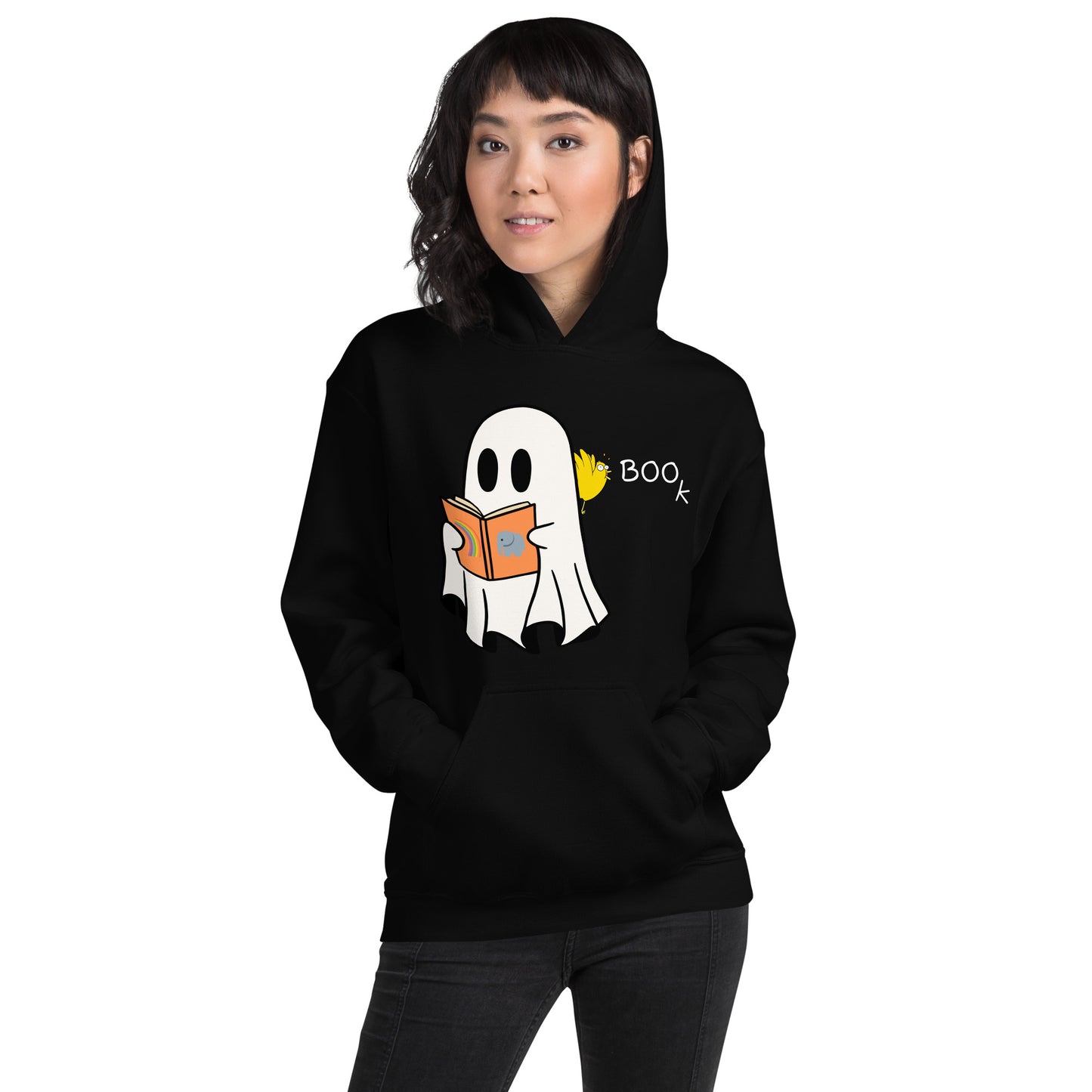 Halloween Boo Book! Unisex Hoodie (medium graphic w/white font)