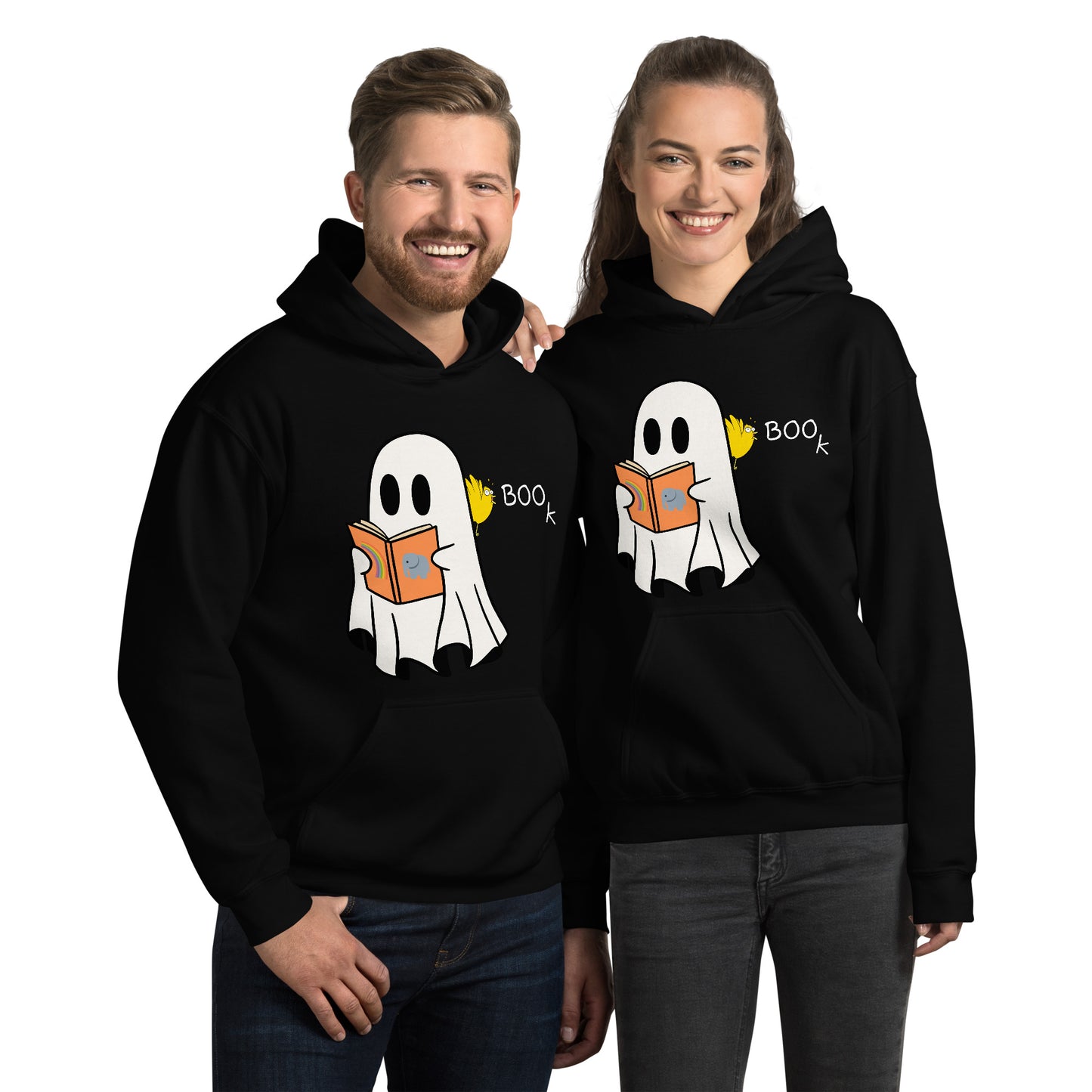 Halloween Boo Book! Unisex Hoodie (medium graphic w/white font)