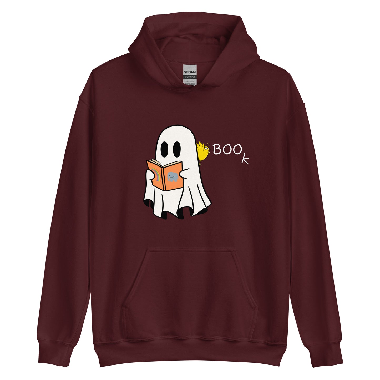 Halloween Boo Book Unisex Hoodie (medium graphic white font)