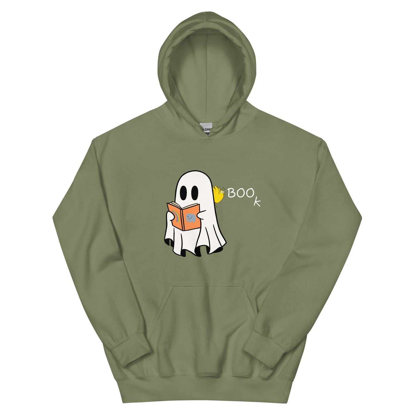 Halloween Boo Book Unisex Hoodie (medium graphic white font)